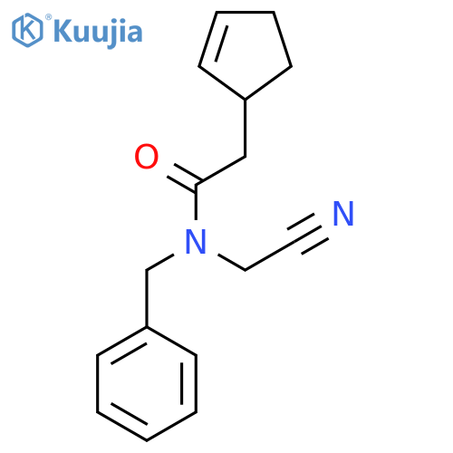 N-benzyl-N-(cyanomethyl)-2-(cyclopent-2-en-1-yl)acetamide structure