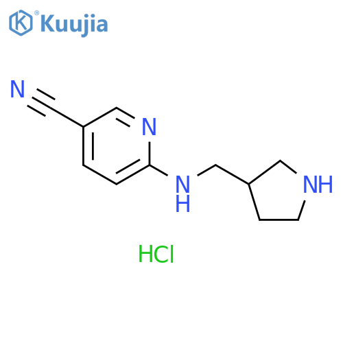6-{[(pyrrolidin-3-yl)methyl]amino}pyridine-3-carbonitrile hydrochloride structure
