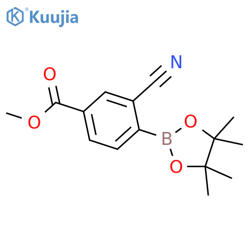 methyl 3-cyano-4-(tetramethyl-1,3,2-dioxaborolan-2-yl)benzoate structure