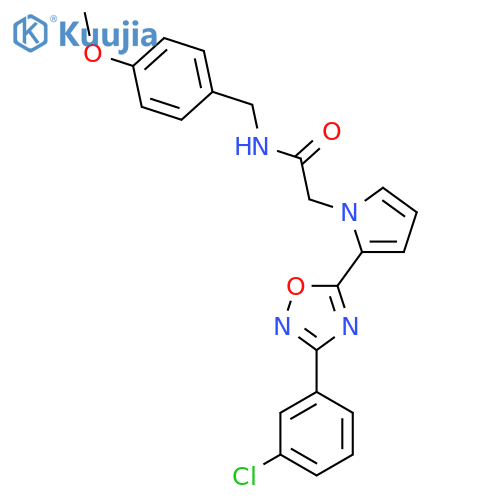 2-{2-[3-(3-chlorophenyl)-1,2,4-oxadiazol-5-yl]-1H-pyrrol-1-yl}-N-[(4-methoxyphenyl)methyl]acetamide structure