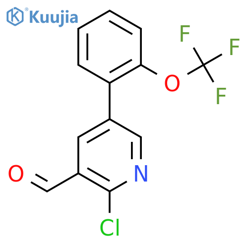 2-Chloro-5-(2-(trifluoromethoxy)phenyl)nicotinaldehyde structure