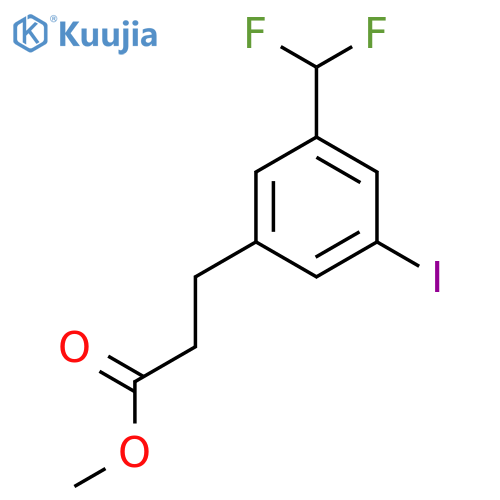 Methyl 3-(3'-(difluoromethyl)-5'-iodophenyl)propionate structure