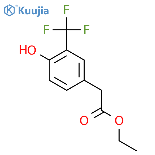 Ethyl 4-hydroxy-3-(trifluoromethyl)phenylacetate structure