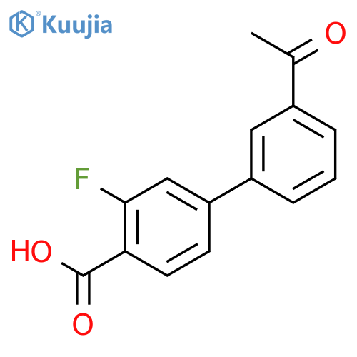 4-(3-acetylphenyl)-2-fluorobenzoic acid structure