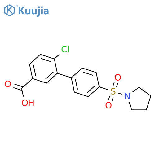 4-Chloro-3-[4-(pyrrolidinylsulfonyl)phenyl]benzoic acid structure