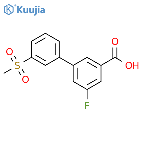 [1,1'-Biphenyl]-3-carboxylic acid, 5-fluoro-3'-(methylsulfonyl)- structure