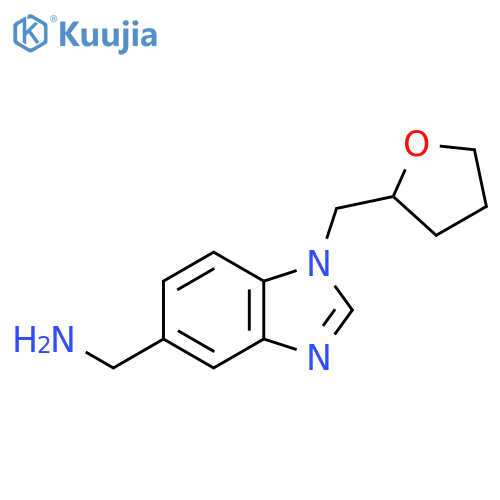(1-((Tetrahydrofuran-2-yl)methyl)-1H-benzo[d]imidazol-5-yl)methanamine structure