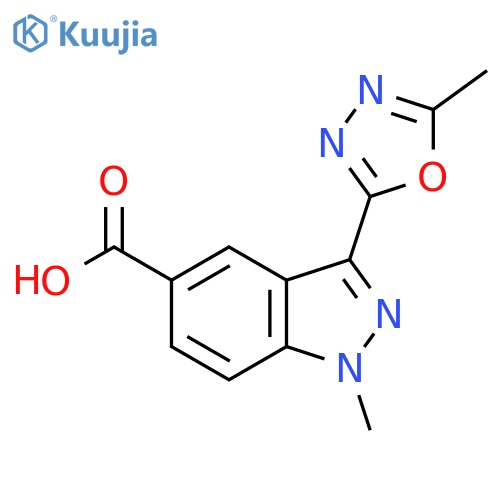 1H-Indazole-5-carboxylic acid, 1-methyl-3-(5-methyl-1,3,4-oxadiazol-2-yl)- structure