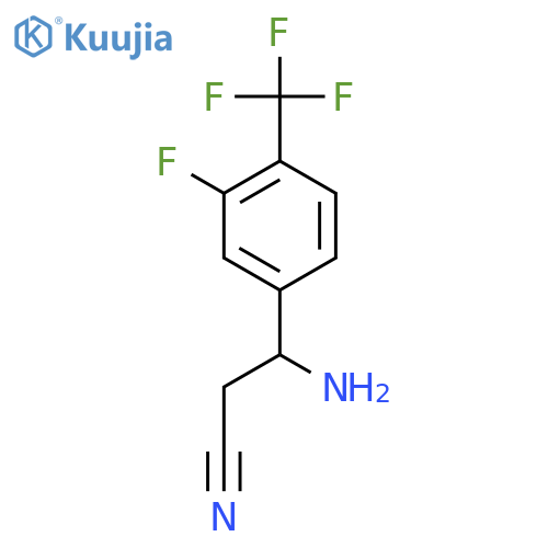 3-AMINO-3-[3-FLUORO-4-(TRIFLUOROMETHYL)PHENYL]PROPANENITRILE structure