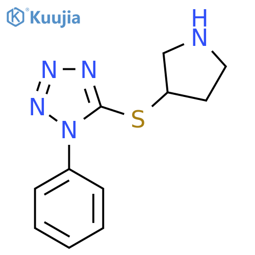 1-phenyl-5-(pyrrolidin-3-ylsulfanyl)-1H-1,2,3,4-tetrazole structure