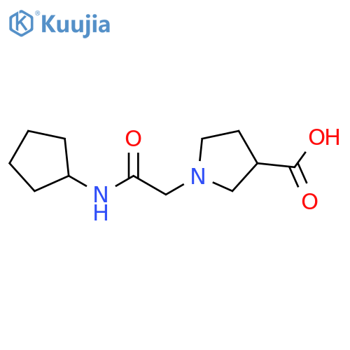 1-[(cyclopentylcarbamoyl)methyl]pyrrolidine-3-carboxylic acid structure