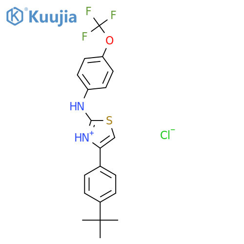 4-(4-Tert-butylphenyl)-N-[4-(trifluoromethoxy)phenyl]-1,3-thiazol-3-ium-2-amine;chloride structure