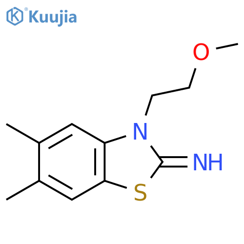 3-(2-methoxyethyl)-5,6-dimethyl-2,3-dihydro-1,3-benzothiazol-2-imine structure