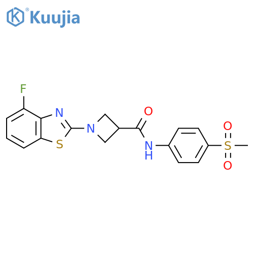 1-(4-fluoro-1,3-benzothiazol-2-yl)-N-(4-methanesulfonylphenyl)azetidine-3-carboxamide structure