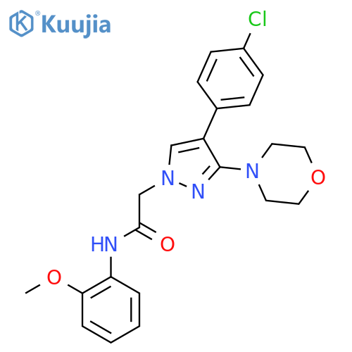 2-4-(4-chlorophenyl)-3-(morpholin-4-yl)-1H-pyrazol-1-yl-N-(2-methoxyphenyl)acetamide structure