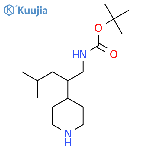 Carbamic acid, N-[4-methyl-2-(4-piperidinyl)pentyl]-, 1,1-dimethylethyl ester structure