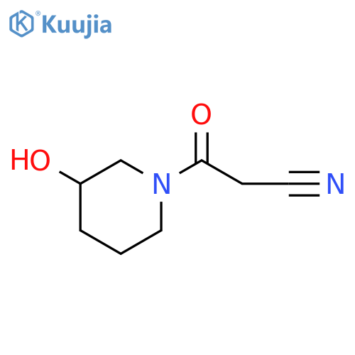 3-(3-hydroxypiperidin-1-yl)-3-oxopropanenitrile structure