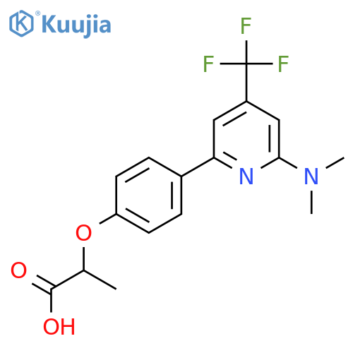 2-[4-(6-Dimethylamino-4-trifluoromethyl-pyridin-2-yl)-phenoxy]-propionic acid structure