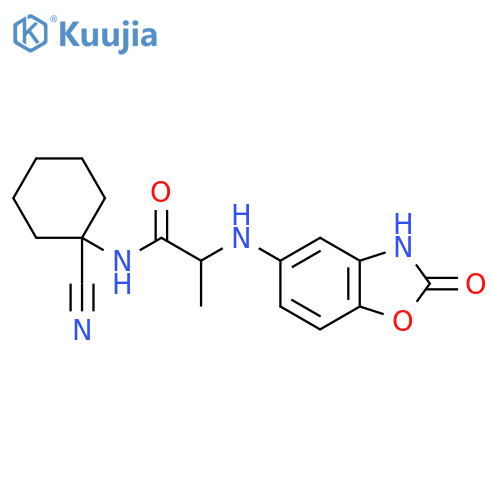 N-(1-cyanocyclohexyl)-2-[(2-oxo-2,3-dihydro-1,3-benzoxazol-5-yl)amino]propanamide structure