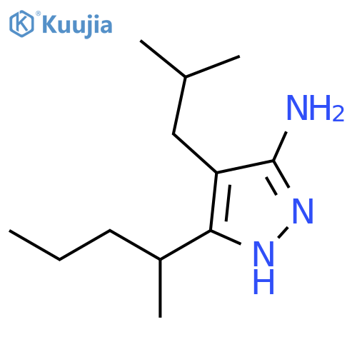 4-(2-methylpropyl)-3-(pentan-2-yl)-1H-pyrazol-5-amine structure