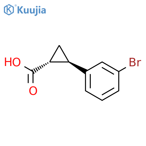 (1R)-2-(3-bromophenyl)cyclopropane-1-carboxylic acid structure