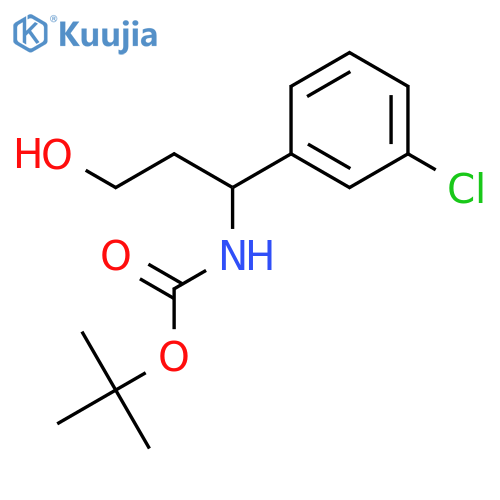 tert-Butyl (1-(3-chlorophenyl)-3-hydroxypropyl)carbamate structure