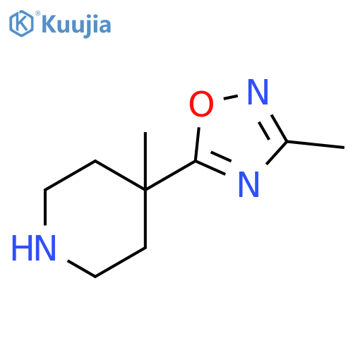 4-methyl-4-(3-methyl-1,2,4-oxadiazol-5-yl)piperidine structure