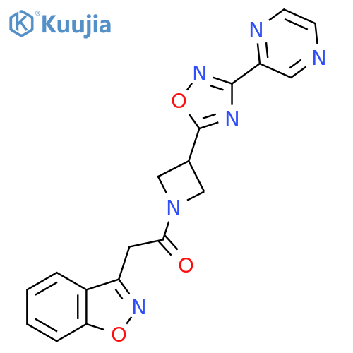 2-(1,2-benzoxazol-3-yl)-1-{3-[3-(pyrazin-2-yl)-1,2,4-oxadiazol-5-yl]azetidin-1-yl}ethan-1-one structure