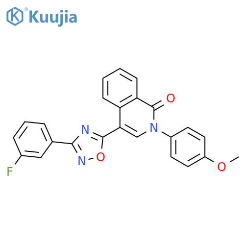 4-[3-(3-fluorophenyl)-1,2,4-oxadiazol-5-yl]-2-(4-methoxyphenyl)-1,2-dihydroisoquinolin-1-one structure