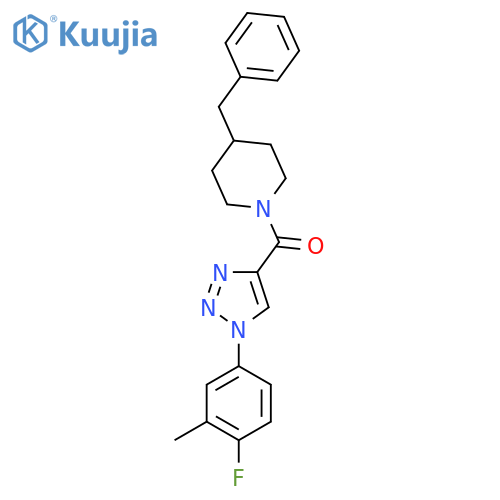 4-benzyl-1-[1-(4-fluoro-3-methylphenyl)-1H-1,2,3-triazole-4-carbonyl]piperidine structure