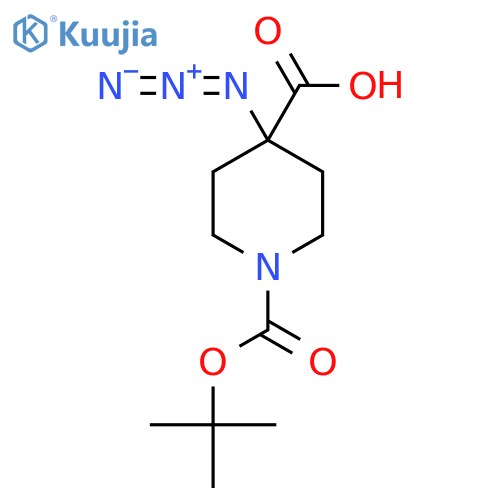 4-Azido-1-[(2-methylpropan-2-yl)oxycarbonyl]piperidine-4-carboxylic acid structure