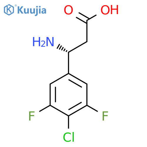(3R)-3-AMINO-3-(4-CHLORO-3,5-DIFLUOROPHENYL)PROPANOIC ACID structure
