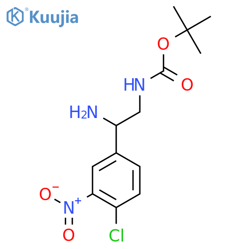 tert-butyl N-2-amino-2-(4-chloro-3-nitrophenyl)ethylcarbamate structure