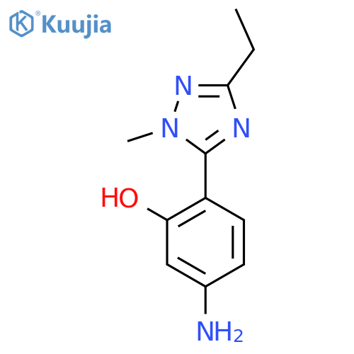 5-amino-2-(3-ethyl-1-methyl-1H-1,2,4-triazol-5-yl)phenol structure