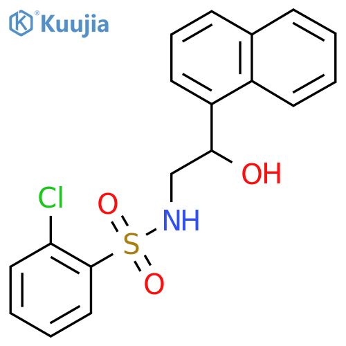 2-chloro-N-2-hydroxy-2-(naphthalen-1-yl)ethylbenzene-1-sulfonamide structure