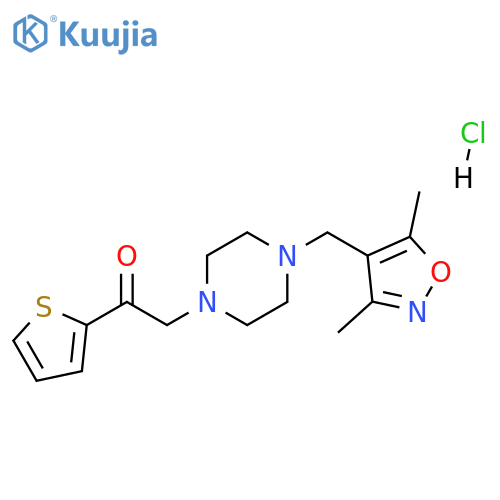 1-{4-(3,5-dimethyl-1,2-oxazol-4-yl)methylpiperazin-1-yl}-2-(thiophen-2-yl)ethan-1-one hydrochloride structure