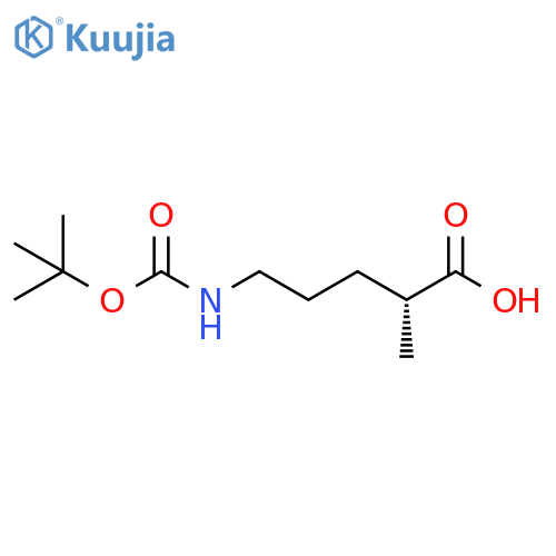 Pentanoic acid, 5-[[(1,1-dimethylethoxy)carbonyl]amino]-2-methyl-, (2R)- structure