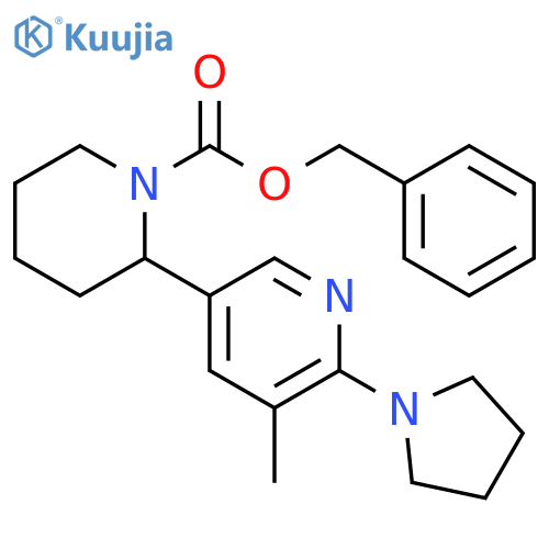 5-Methyl-6-pyrrolidin-1-yl-3,4,5,6-tetrahydro-2H-[2,3]bipyridinyl-1-carboxylic acid benzyl ester structure