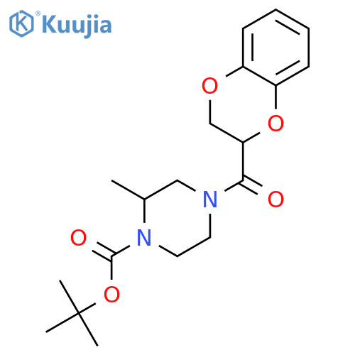 tert-Butyl 4-(2,3-dihydrobenzo[b][1,4]dioxine-2-carbonyl)-2-methylpiperazine-1-carboxylate structure