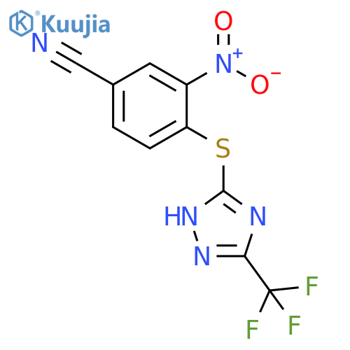 3-Nitro-4-(5-trifluoromethyl-4H-[1,2,4]triazol-3-ylsulfanyl)-benzonitrile structure