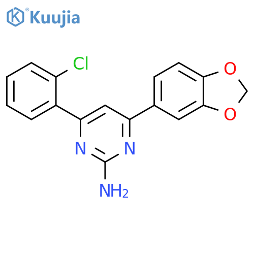 4-(2H-1,3-benzodioxol-5-yl)-6-(2-chlorophenyl)pyrimidin-2-amine structure