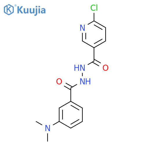 6-chloro-N'-[3-(dimethylamino)benzoyl]pyridine-3-carbohydrazide structure