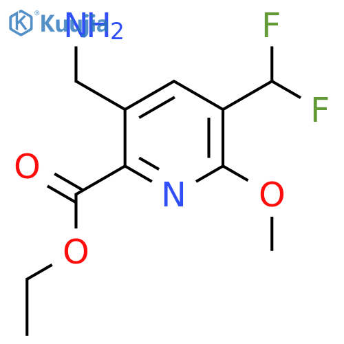 Ethyl 3-(aminomethyl)-5-(difluoromethyl)-6-methoxypyridine-2-carboxylate structure