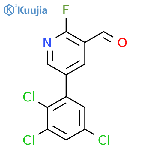 2-Fluoro-5-(2,3,5-trichlorophenyl)nicotinaldehyde structure