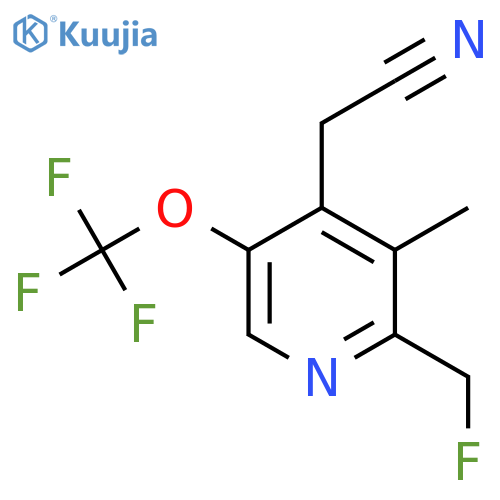 2-(Fluoromethyl)-3-methyl-5-(trifluoromethoxy)pyridine-4-acetonitrile structure