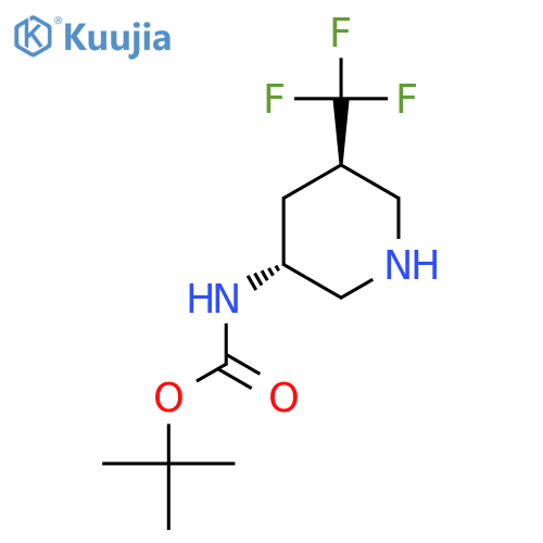 tert-butyl N-[(3R,5R)-5-(trifluoromethyl)piperidin-3-yl]carbamate structure
