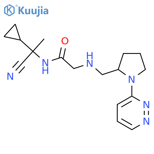N-(1-cyano-1-cyclopropylethyl)-2-({[1-(pyridazin-3-yl)pyrrolidin-2-yl]methyl}amino)acetamide structure