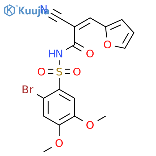 (Z)-N-(2-Bromo-4,5-dimethoxyphenyl)sulfonyl-2-cyano-3-(furan-2-yl)prop-2-enamide structure