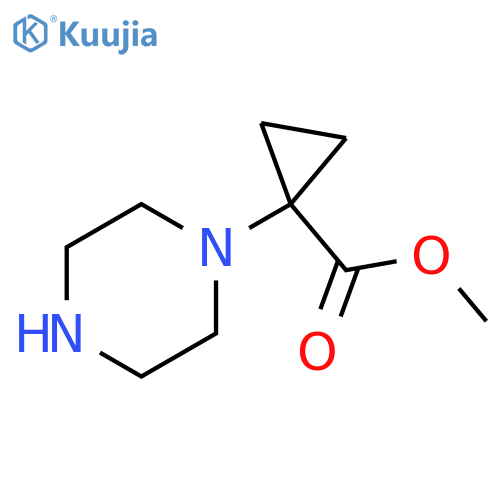 methyl 1-(piperazin-1-yl)cyclopropane-1-carboxylate structure