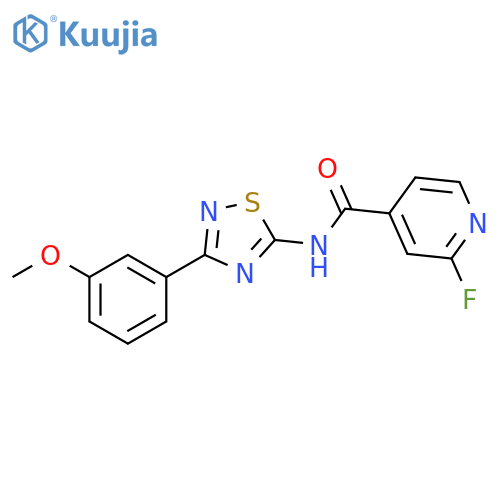 2-fluoro-N-[3-(3-methoxyphenyl)-1,2,4-thiadiazol-5-yl]pyridine-4-carboxamide structure